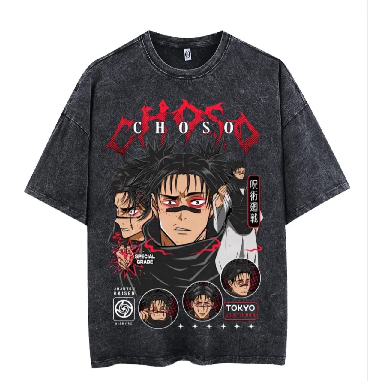 Choso Acid-washed Oversized T-Shirt