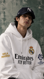 Real Madrid White Hoodie – Hala Madrid Edition