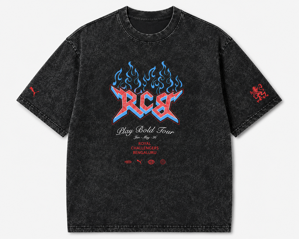 RCB 2026 Men's Printed Vintage Tee