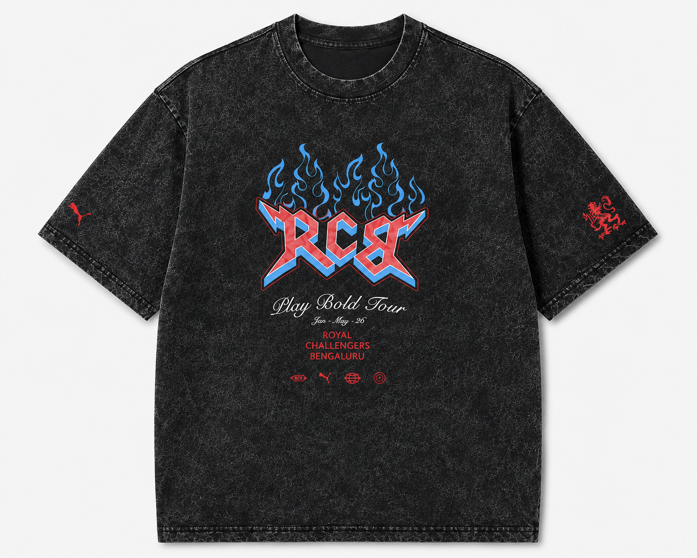 RCB 2026 Men's Printed Vintage Tee
