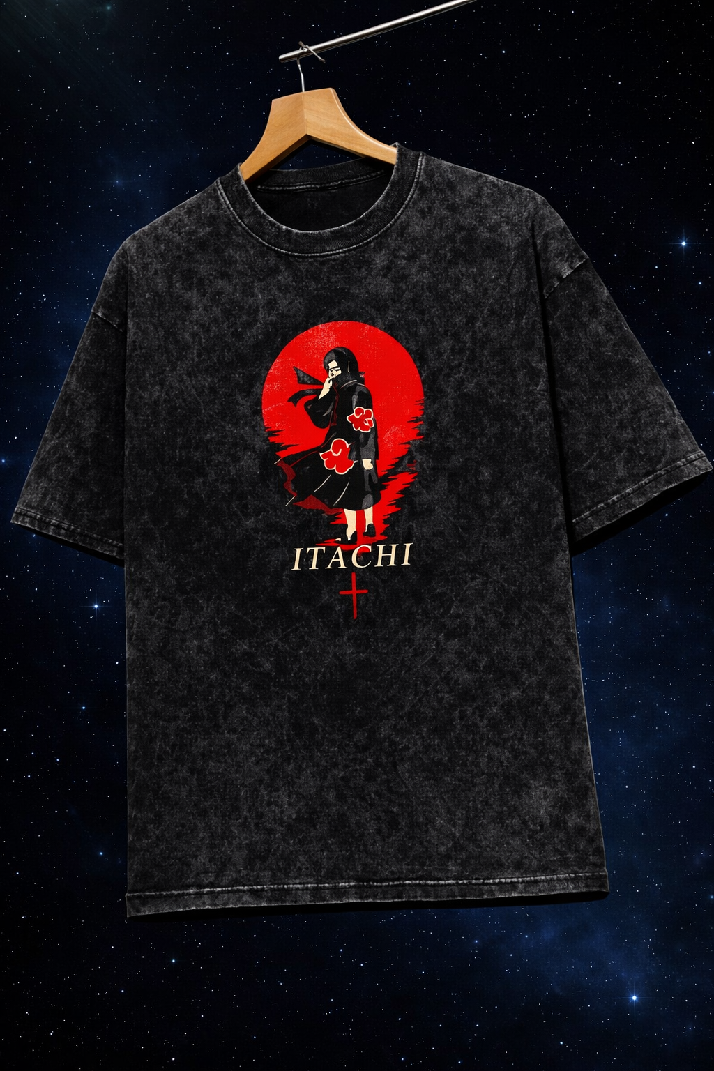 Itachi Acid-washed Oversized T-Shirt
