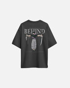 BEHIND Anime Oversized T-Shirt – Front & Back Graphic | French Terry Cotton