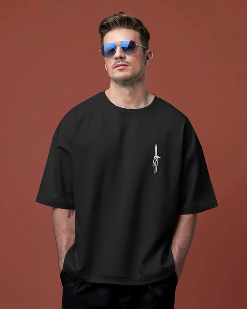 BEHIND Anime Oversized T-Shirt – Front & Back Graphic | French Terry Cotton